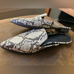 Loft - faux snakeskin mules